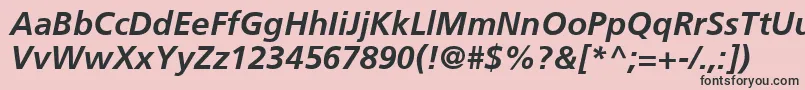 FrutigerCe66BoldItalic Font – Black Fonts on Pink Background