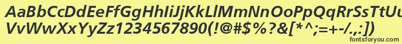 FrutigerCe66BoldItalic Font – Black Fonts on Yellow Background