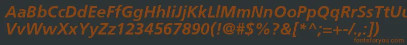 FrutigerCe66BoldItalic Font – Brown Fonts on Black Background