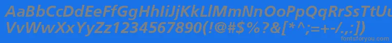 FrutigerCe66BoldItalic Font – Gray Fonts on Blue Background