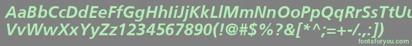 Подробнее о шрифте FrutigerCe66BoldItalic Шрифт FrutigerCe66BoldItalic – зелёные шрифты на сером фоне