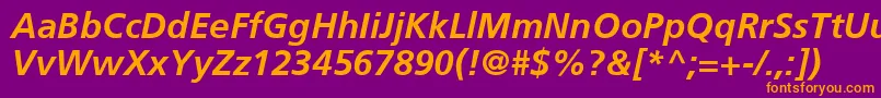 FrutigerCe66BoldItalic Font – Orange Fonts on Purple Background