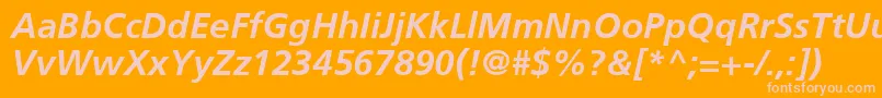 FrutigerCe66BoldItalic Font – Pink Fonts on Orange Background