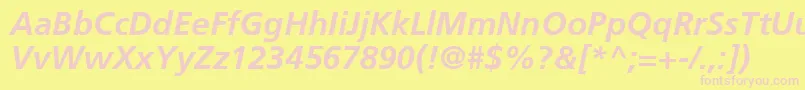 FrutigerCe66BoldItalic Font – Pink Fonts on Yellow Background