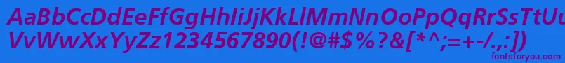 Шрифт FrutigerCe66BoldItalic – фиолетовые шрифты на синем фоне