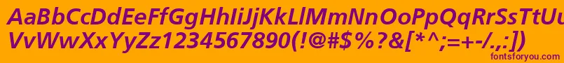 FrutigerCe66BoldItalic Font – Purple Fonts on Orange Background