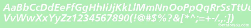 FrutigerCe66BoldItalic Font – White Fonts on Green Background