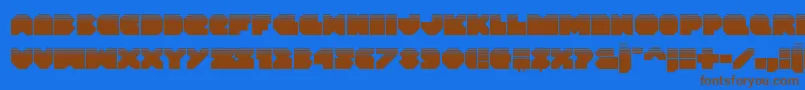 Vxrockethalf Font – Brown Fonts on Blue Background