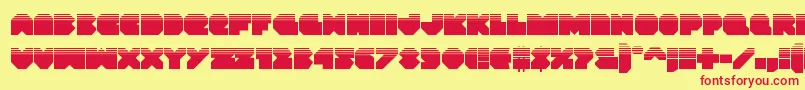 Vxrockethalf Font – Red Fonts on Yellow Background