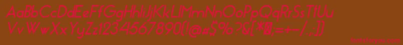 EssenceSansBoldItalic Font – Red Fonts on Brown Background