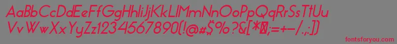 EssenceSansBoldItalic Font – Red Fonts on Gray Background