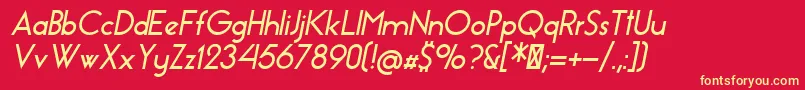 EssenceSansBoldItalic-Schriftart – Gelbe Schriften auf rotem Hintergrund