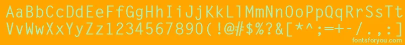 LetterGothicLtBold Font – Green Fonts on Orange Background