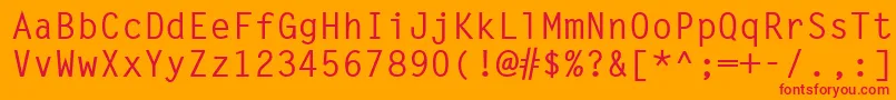 LetterGothicLtBold Font – Red Fonts on Orange Background