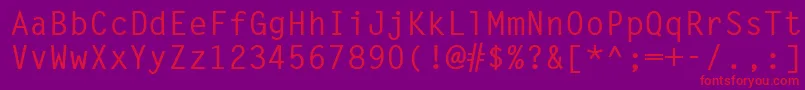 LetterGothicLtBold Font – Red Fonts on Purple Background