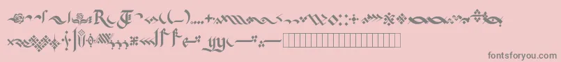 KingthingsFlourishes-Schriftart – Graue Schriften auf rosa Hintergrund