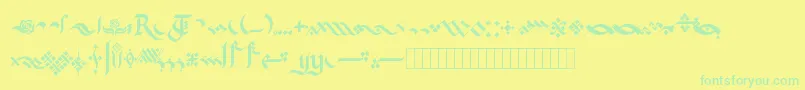 En savoir plus sur la police KingthingsFlourishes Police KingthingsFlourishes – polices vertes sur fond jaune