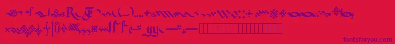 KingthingsFlourishes Font – Purple Fonts on Red Background