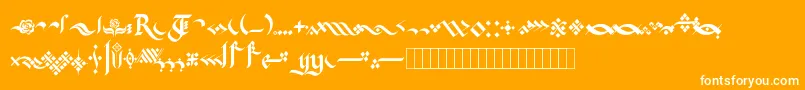 Шрифт KingthingsFlourishes – белые шрифты на оранжевом фоне