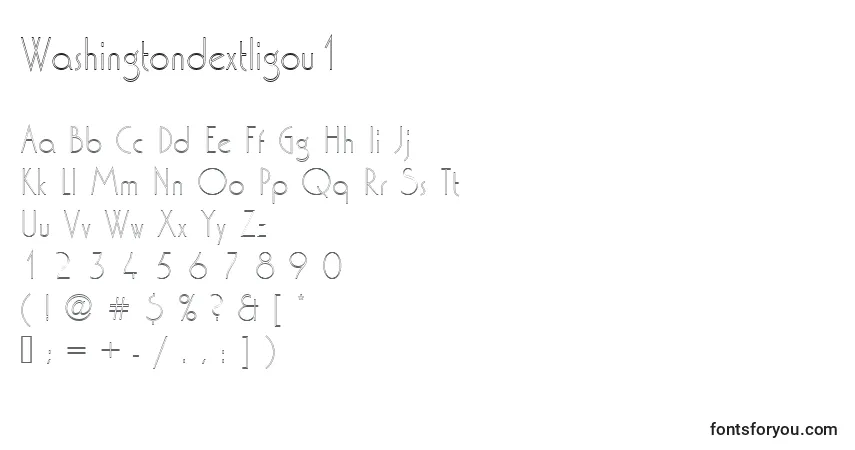 Czcionka Washingtondextligou1 – alfabet, cyfry, specjalne znaki