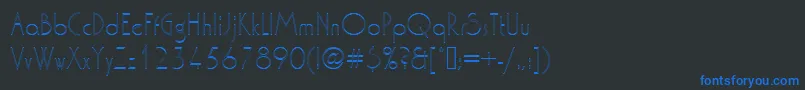 Washingtondextligou1-Schriftart – Blaue Schriften auf schwarzem Hintergrund