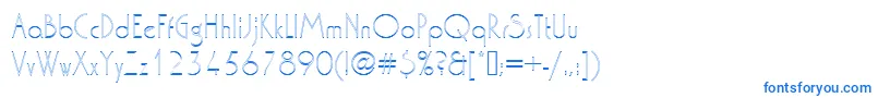 Washingtondextligou1-fontti – siniset fontit valkoisella taustalla