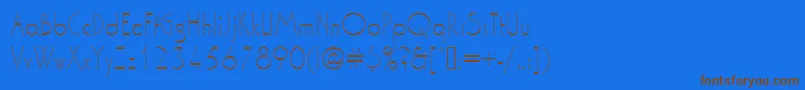 Washingtondextligou1-Schriftart – Braune Schriften auf blauem Hintergrund