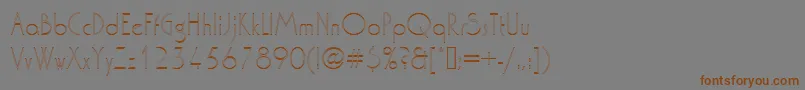 フォントWashingtondextligou1 – 茶色の文字が灰色の背景にあります。