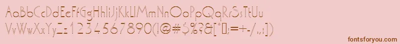 フォントWashingtondextligou1 – ピンクの背景に茶色のフォント