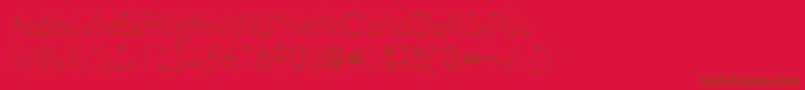 フォントWashingtondextligou1 – 赤い背景に茶色の文字