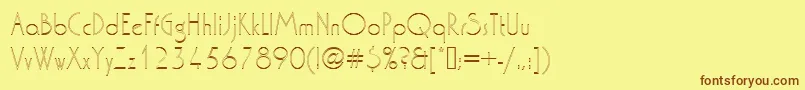 Washingtondextligou1-Schriftart – Braune Schriften auf gelbem Hintergrund