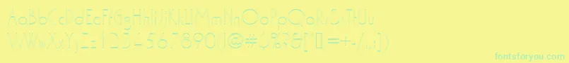 Washingtondextligou1-Schriftart – Grüne Schriften auf gelbem Hintergrund