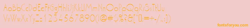 フォントWashingtondextligou1 – オレンジの文字がピンクの背景にあります。