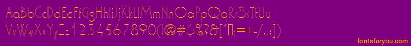 Washingtondextligou1-fontti – oranssit fontit violetilla taustalla