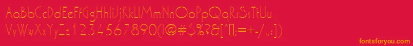 Washingtondextligou1-Schriftart – Orangefarbene Schriften auf rotem Hintergrund