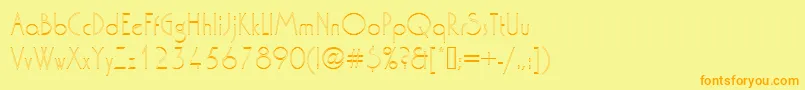 フォントWashingtondextligou1 – オレンジの文字が黄色の背景にあります。