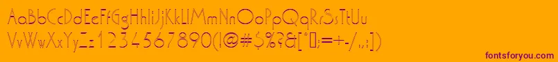 Washingtondextligou1-fontti – violetit fontit oranssilla taustalla