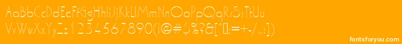 Washingtondextligou1-fontti – valkoiset fontit oranssilla taustalla