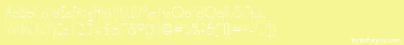 Washingtondextligou1-Schriftart – Weiße Schriften auf gelbem Hintergrund