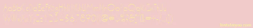 Washingtondextligou1-fontti – keltaiset fontit vaaleanpunaisella taustalla
