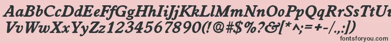 WorcesterlhBoldItalic Font – Black Fonts on Pink Background