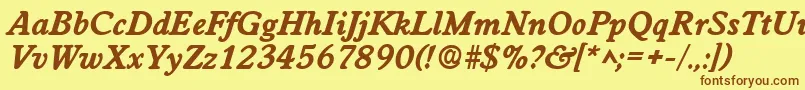 WorcesterlhBoldItalic Font – Brown Fonts on Yellow Background