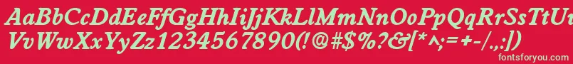 WorcesterlhBoldItalic Font – Green Fonts on Red Background