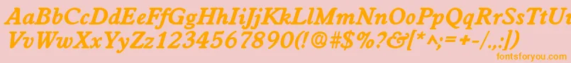 WorcesterlhBoldItalic Font – Orange Fonts on Pink Background