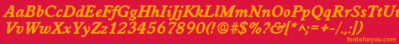WorcesterlhBoldItalic Font – Orange Fonts on Red Background