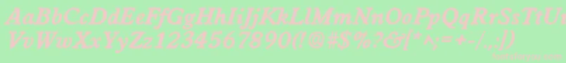 Czcionka WorcesterlhBoldItalic – różowe czcionki na zielonym tle