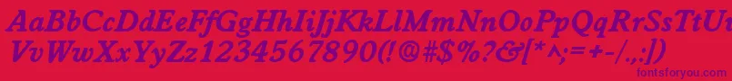 WorcesterlhBoldItalic Font – Purple Fonts on Red Background