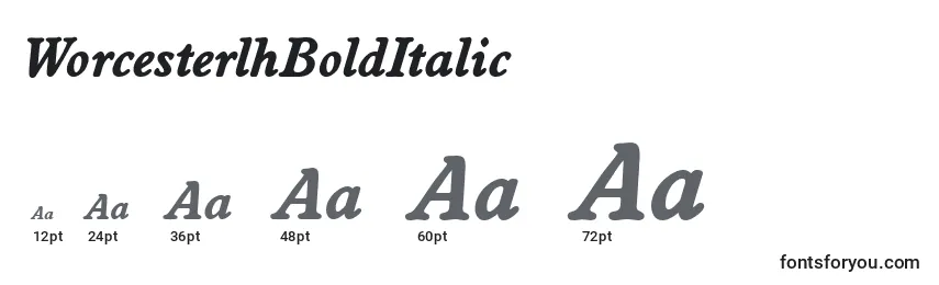 WorcesterlhBoldItalic Font Sizes