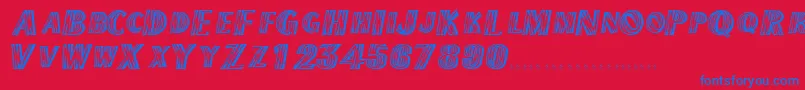 TexmexdisplayscapssskRegular Font – Blue Fonts on Red Background