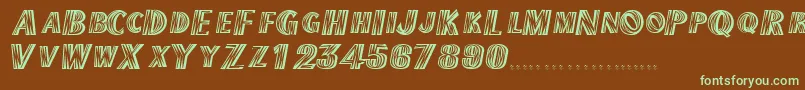 TexmexdisplayscapssskRegular-fontti – vihreät fontit ruskealla taustalla